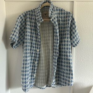 OAS soft Terry shirt. Blue/white